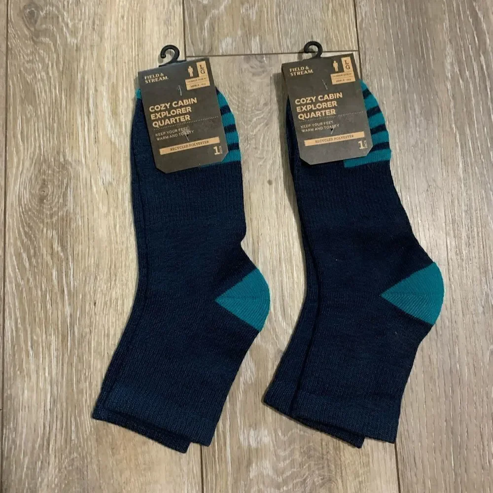 2 pairs Field & Stream Men's Cozy Explorer Quarter Socks